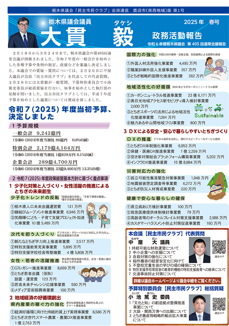 大貫毅政務活動報告2025春