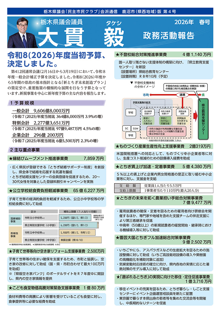 大貫毅政務活動報告2026春